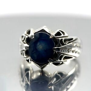 Men’s Natural Sapphire Ring - September Birthstone Jewelry - Gift for Him